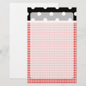 Red Pset en Polka Dots Briefpapier (Voorkant / Achterkant)