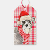 Red Pset en Schnauzer Dog Kerstmis Cadeaulabel (Voorkant)