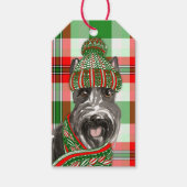 Red Pset en Scottish Terrier Dog Kerstmis Cadeaulabel (Voorkant)