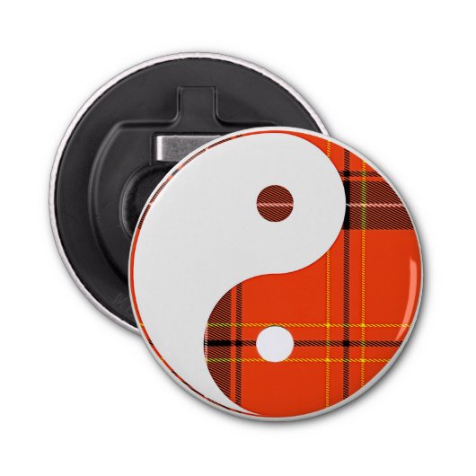 Red Pset en White Yin Yang Button Flesopener (Voorkant)