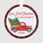 Red Pset First Kerstmis als Grandouders Truck Ornament (voorkant)