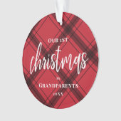 Red Pset First Kerstmis als grootouders Foto Ornament (voorkant)
