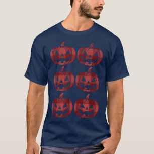Red Pset Flannel Happy Halloween Pumpkin Jack O L T-shirt
