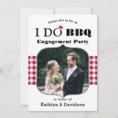 Red Pset Foto I DO Engagement Party Feestdagenkaart (Voorkant)