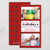 Red Pset gelukkigste Feestdagen - kerstfotokaart Feestdagenkaart (Voorkant / Achterkant)