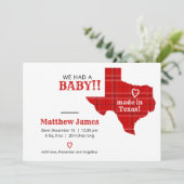 Red Pset gemaakt in Texas Horizontale Foto Aankondiging (Staand voorkant)