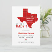 Red Pset gemaakt in Texas - verticale foto Aankondiging (Staand voorkant)