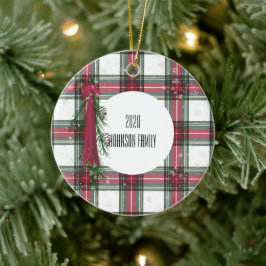 Red Pset-gepersonaliseerd kerstkeramisch sieraad Keramisch Ornament