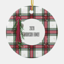 Red Pset-gepersonaliseerd kerstkeramisch sieraad Keramisch Ornament