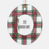 Red Pset-gepersonaliseerd kerstkeramisch sieraad Keramisch Ornament (Links)