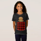 Red Pset Gingerbrood Cookie in Pocket Buffalo Chr T-shirt (Voorkant volledig)