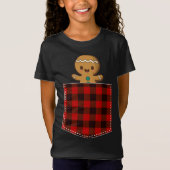 Red Pset Gingerbrood Cookie in Pocket Buffalo Chr T-shirt (Voorkant)