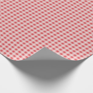 Red Pset Gingham Country Farmhouse Simple Cadeaupapier