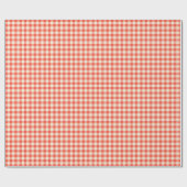 Red Pset Gingham Country Farmhouse Simple Cadeaupapier (Vlak)