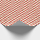 Red Pset Gingham Country Farmhouse Simple Cadeaupapier (Hoek)
