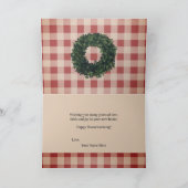 Red Pset Gingham Land Housewarming Kaart (Binnen)