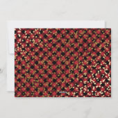 Red Pset Gold Sparkly Photo Merry Kerstry Feestdagenkaart (Achterkant)