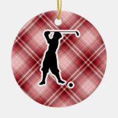 Red Pset  Golfer Keramisch Ornament (Voorkant)