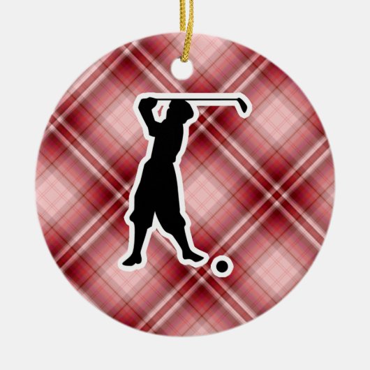 Red Pset Golfer Keramisch Ornament (Voorkant)