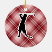 Red Pset Golfer Keramisch Ornament (Achterkant)