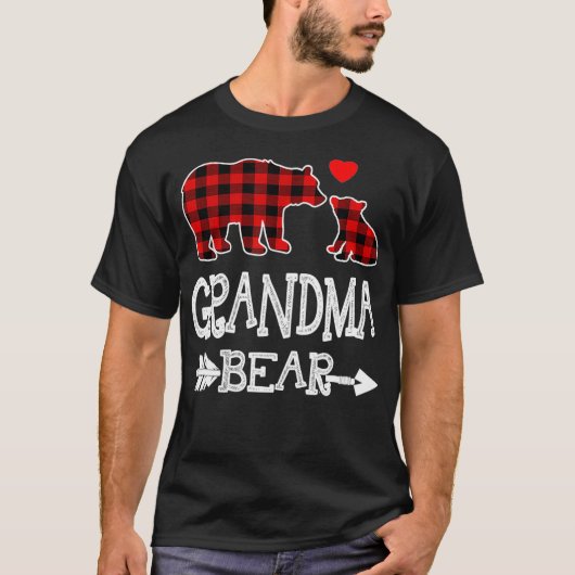 Red Pset Grandma Beer Kerstmis Pajama Matching F T-shirt (Voorkant)