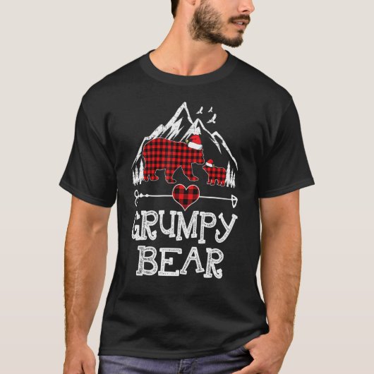 Red Pset Grumpy Beer Matching Pajama Family T-shirt (Voorkant)