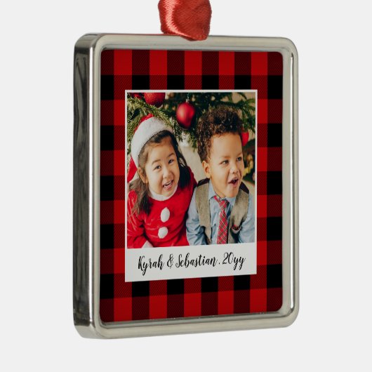 Red Pset Holiday Metalen Ornament (Rechts)