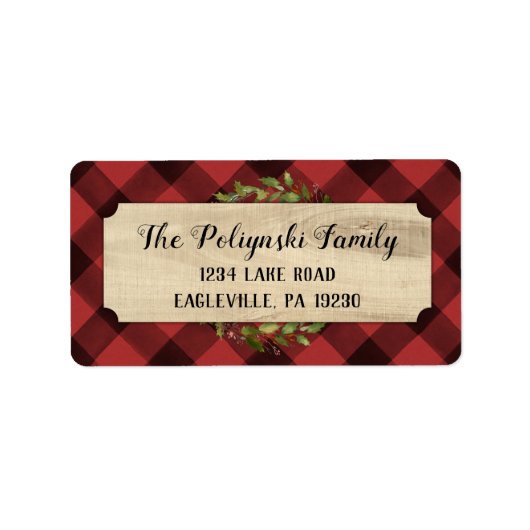 Red Pset Holiday Return-adreslabels Etiket (Voorkant)