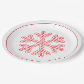 Red Pset Holiday Snowflake Kerstmis Papieren Bordje (Gekanteld)