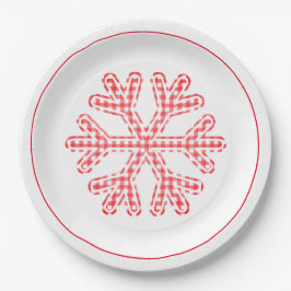 Red Pset Holiday Snowflake Kerstmis Papieren Bordje