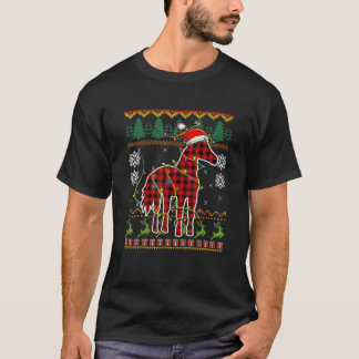 Red Pset Horse Santa Hat Ugly kerstSweater P T-shirt