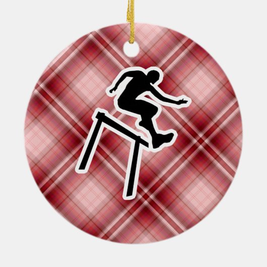 Red Pset Hurdler Keramisch Ornament (Achterkant)