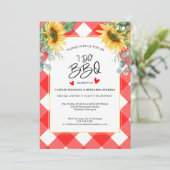 Red Pset I Do BBQ Sunflower Vrijgezellenfeest Kaart (Staand voorkant)