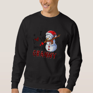 Red Pset I Love is a Granny Snowman Dabbing Ch Trui