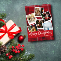 Red Pset Instant Multi Photo Merry Kerstmis Kaart