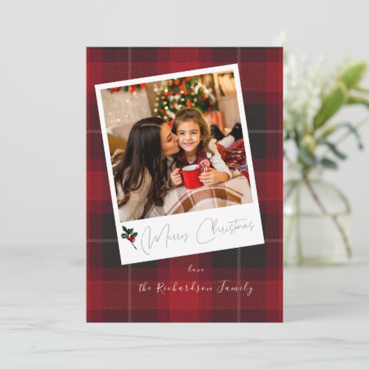 Red Pset Instant Photo Merry kerst (Staand voorkant)