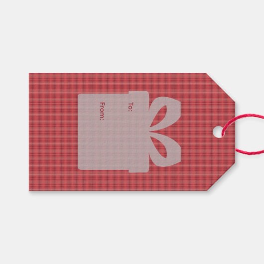 Red Pset kerst Cadeaulabel (Voorkant (Horizontaal))