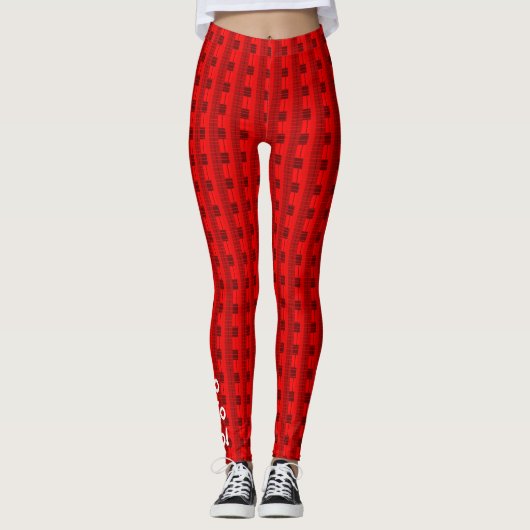 Red Pset kerst Leggings (Voorkant)