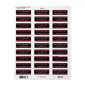 Red Pset kerstfeestay Return-adreslabels Etiket (Full Sheet)