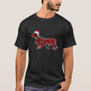 Red Pset Kerstmis Dachshund Dog Pajamas Family X T-shirt