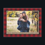 Red Pset Kraft Couple Foto Merry Kerstry Briefkaart<br><div class="desc">Red Buffalo Pset Couple Foto Merry kerstkraft Holiday Briefkaart</div>