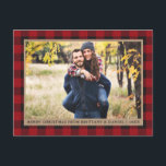 Red Pset Kraft Couple Foto Merry Kerstry Briefkaart<br><div class="desc">Red Buffalo Pset Couple Foto Merry kerstkraft Holiday Briefkaart</div>