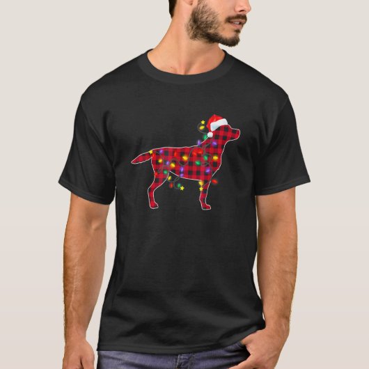 Red Pset Labrador Retriever Dog kerstpyjama T-shirt (Voorkant)