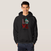 Red Pset Leopard Pattern Love Valentijn Gnome Nur Hoodie (Voorkant volledig)