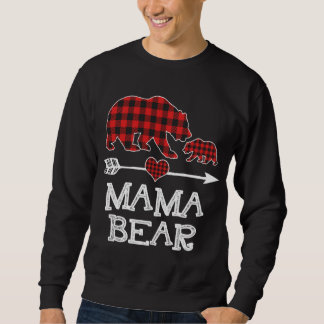 Red Pset Mama Beer 1 Cub Matching Buffalo Pajam Trui