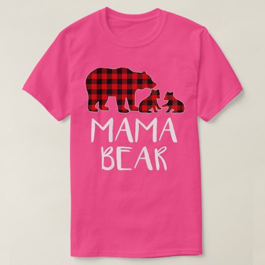 Red Pset Mama Beer Twee Cubs die Buffalo Paja afst T-shirt (Design voorkant)