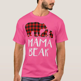 Red Pset Mama Beer Twee Cubs die Buffalo Paja afst T-shirt