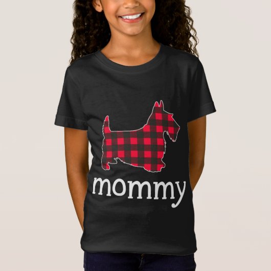 Red Pset mama Scottie Dog kerstmis T-shirt (Voorkant)