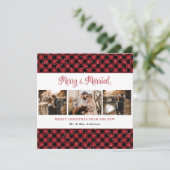 Red Pset Merry en gehuwde Kerstmis Feestdagenkaart (Staand voorkant)