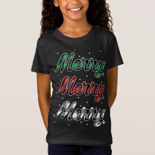 Red Pset Merry Kerstmis met sneeuwvlok Buff T-shirt